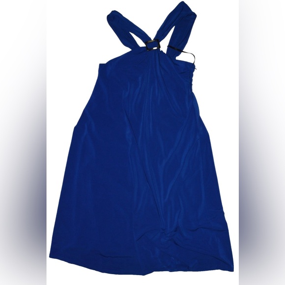 LAUNDRY DESIGN NEW $185 NWT SZ 8 M MEDIUM COBALT BLUE STRETCHY HALTER MINI DRESS - Picture 2 of 6